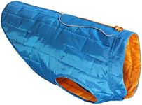 Kurgo Loft Dog Jacket, Reversible Dog Coat, Wear with Harness or Sweater, Water Resistant, Reflective, Winter Coat For Large Dogs (Coastal Blue, XL)