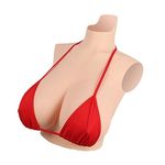 Wisfancy Silicone Breast Plate Realistic Fake Breast Forms Artificial Boobs for Crossdresser Mastectomy Transgender Prosthesis Enhancer(Ivory White, B cup-Liquid Silicone)