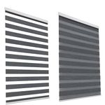 HSYLYM Durable Zebra Blinds 100% Excellent Polyester Window Blackout Day Easy Fit Room Darkening And Night Roller Shades Conservatory Blinds (Width 50cm x Length 150cm,Grey)