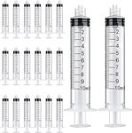 OLCANA 30 Pack 10ml Luer Lock Syringe Plastic 10ml Syringes with Luer Lock Tip, Individually Sterile Sealed, No Needle for Epoxy Resin, Craft, Feeding Pets Animals, Oil Industrial Use