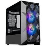 Cooler Master TD300 Mesh PC Case - Mini-Tower, Designed for High Airflow, 2 x 120mm ARGB Intake Fans, Micro-ATX & Mini-ITX MB Support, Tempered Glass Side Panel, Removeable Top, ARGB/PWM Hub