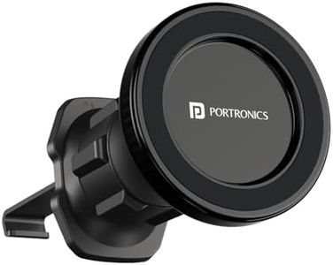 Portronics Mogun 4 Magnetic Car Phone Holder Stand with Strong Magnetic Grip, AC Vent Mount, 360 Degree Rotation, Single Hand Use, Shockproof Build, Mobile Stand for Car (Black)