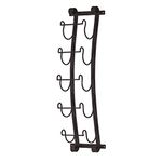 Ancona 5 Wine Bottle Wall Mount Rack - Natural Wrought Iron Frame - Decorative Sculpture