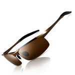 SUNGAIT HD Polarized Sunglasses for Men Driving Cycling Running Metal UV400 Sports Goggles