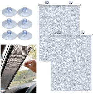 Car Window Sun Shade Side Window, Sun Shade Car Window Shades Retractable for Car Blocks Heat and UV Rays Glare Protection Roller Sunshade Visor for Baby, Kids, Pets, Passengers (Silver, 49.21*15.74")