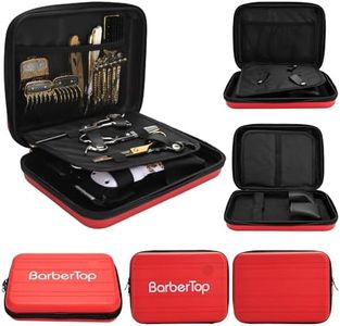 Barber Bag for Clippers Supplies, Sturdy Clipper Storage Case for Barber Accessories, Hair Trimmer Organizer Travel Bag for Men Razor Guard Grooming Kits (Big-Red)