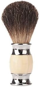 CSB Black Badger Handmade Shaving Brush with Imitation Ivory Resin Handle - Shaving Brushes for Men (White)