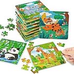 Vileafy Toddler Puzzles Ages 2-4 Years Old, Wooden Preschool Puzzles for Kids, Travel Puzzles for Toddlers 3 4 5 6 Year Old, Kids Puzzle Toys Educational Toys for Boys and Girls(Jungle Animals)