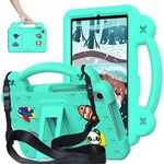 Kwamaz for Onn 8 inch Tablet Case (2024 Model) 100135923, with Strap Handle Stand, Kids EVA Shockproof Cover for Walmart Onn Tablet Case 8'' Gen 4, Green