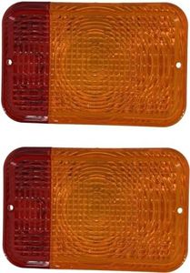 Sootim Replacement Red/Amber Lens RE70021 Fits John Deere Tractor Lens Warning/Tail LAMP（2 Pack）