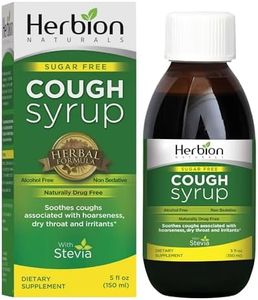 Herbion Naturals Sugar Free Cough Syrup with Stevia, 5 FL Oz - Relieve Cough and Soothes Sore Throat, Optimizes Immune –for Bronchial & Lung Function