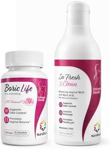 NutraBlast Boric Acid Vaginal Suppositories Bundle with So Fresh & Clean | Supports Odor Control | Cleanses Discharge | Promotes Intimate Balance (30 Count & 10 fl oz)