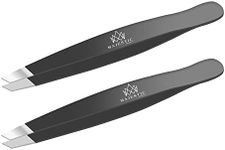 Majestic Bombay Slant Tweezers for Women and Men – Splinter Ticks, Facial, Eyebrows and Ingrown Hair Removal–Sharp, Needle Nose, Surgical Tweezers Precision best tweezers for chin hair and Plucking