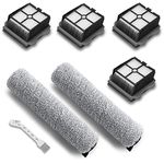 UOUOLONUN Replacement Parts for iFloor 3/Floor One S3 Wet Dry Vacuum Cleaner, 2 Pack Brush Rollers + 4 Pack Vacuum Filters