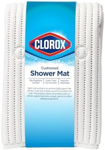 Clorox by Duck Brand Cushioned Foam Shower Mat, Non Slip Bathtub Mat with Suction Cups, Fits Square Shower Stalls, 21' x 21", White