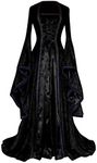 Quinceanera Winter Dresses for Women Cinched Waist Sabrina Neck A-line Fit and Flared Solid Color Costumes Flare Sleeve Patchwork Floor Length Long Sleeve Vintage Gown Vestidos