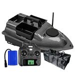 FUMENG Wireless Smart Bait Boat Large Capacity Loading LCD Remote Control GPS Position Auto Cruise Fishing Bait Boat,Carbon Fiber,5200mAh
