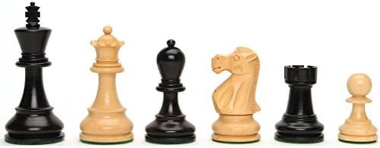 WE Games Jacques Wooden Chess Pieces, Weighted, Handpolished, and Black Stained Wood, 3.5 in. King