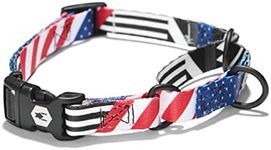 Wolfgang Heavy Duty Martingale Dog Collar with Quick Release Nylon Buckle for Walking & Training, PledgeAlligiance Print, Medium