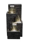Bond Manufacturing Y95863 Malibu Tiers 32" Tall Lighted Zen Fountain, Gray
