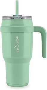 REDUCE Cold1 40 oz Tumbler with Handle - Vacuum Insulated Stainless Steel Water Bottle for Home, Office or Car, Reusable Mug with Straw or Leakproof Flip Lid, Keeps Drinks Cold All Day- Gloss Matcha