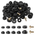 PEOVLVN 60 Pack Rubber Faucet Washers, Faucet Washer Assortment Kit with Flat and Beveled Washers Outdoor Faucet Repair Kit for Outdoor Garden Hose Faucet Stem Leak Worn Replacement (Black)