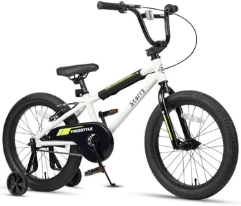 cubsala 18 Inch Little Kids Bike for 5 6 7 8 Years Old Boys Girls Youth BMX Style Bicycle with Training Wheels Coaster & Rear V Brake, White