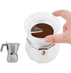 watchget Moka Pot Dosing Funnel, Stovetop Espresso Coffee Maker Distribution Tool Italian Coffee Maker Dosing Ring For Moka Express 6 Cups, Transparent