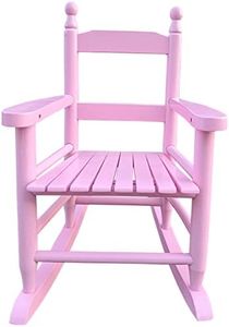 pouseayar Kids Rocking Chair for Indoor Outdoor Childs Rocker Chair, Durable Wooden Rocking Lounge Chairs for Girl Boy, Features Classic Rocker Design & Hardwood Construction - Pink