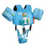 MoKo 13-20-30lbs Toddler Floaties Arm Floaties, Toddler Swim Vest Cartoon Swim Arm Band for Kids with Crotch Strap Pool Float Vests Sleeves Shoulder Straps Learn to Swim, Blue & Dinaosaur