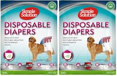 Simple Solution Disposable Dog Diapers for Female Dogs, Super Absorbent Leak-Proof Fit with Wetness Indicator for Excitable Urination, Incontinence or females in heat - 24 pack