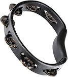 Meinl Percussion Headliner Hand Tambourine - 1-Row Tambourine - With Curved Handle - ABS Plastic / Steel, Black / Silver (HTBK)