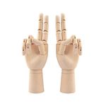 Wooden Hand Model, 2 PCS, 7 Inches Left and Right Hand Art Mannequin Figure with for Hand Jewelry Display, Decoration, Sketching, by GNIEMCKIN..