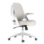 Hbada Office Chair Desk Chair with Flip Up Armrests, Breathable Mesh Ergonomic Office Chair with Adjustable Height & PU Wheels, Swivel Computer Chair Home Office Chair, Gray