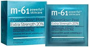 M-61 PowerGlow® Peel Extra Strength 20% - 8 Treatments - 1 minute, 1 step advanced 20% glycolic overnight exfoliating glow peel