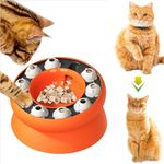 Cats Puzzle Toy Indoor Interactive Dispenser Mentally Stimulating Treat Dispensing Toys Food Feeding Game Slow Feeder Bowl to Weight Lose and IQ Training Kitten Puzzles for Smart Kitty