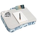 LAPGEAR Designer Lap Desk with Phone Holder and Device Ledge - Blue Blossoms - Fits up to 15.6 Inch Laptops - Style No. 45433