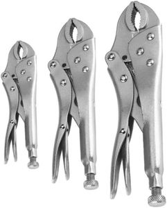 Alicates de bloqueo SENRISE Mole Grips resistentes ajustables tipo C curvado, alicates de bloqueo automático para tuberías eléctricas, mantenimiento del automóvil, negro y rojo (5 pulgadas + 7