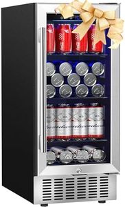 AAOBOSI Beverage Refrigerator 15 Inch 94 Cans Built-in Beverage Cooler with Quiet Operation, Compressor Cooling System, Energy Saving, Adjustable Shelves, Ideal for Beer, Soda, Water or Wine