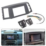 ECOTRIC Double Din Navigation Radio Bezel Dash Compatible with 2005-2007 Jeep Grand Cherokee with Wiring Harness Antenna Adapter