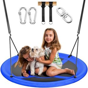 Everyfun 43" Saucer Tree Swing for Kids Adult, 700lbs Weight Capacity, Waterproof Flying Saucer Swing with Adjustable Hanging Straps, Swing Seats for Backyard Outdoor Indoor Playground, Red