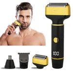 Beanify Electric Razor for Men Women,3 in 1 Travel Cordless Rechargeable Painless Foil Shaver with Led Display,Waterproof Wet & Dry Body Razors for Face Nose Ear Hair (Black)