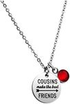 Meibai Cousins Make The Best Friends Pendant Necklace with Birthstone Cousins Necklace Best Friends Necklace Family Reunion Gift, Metal