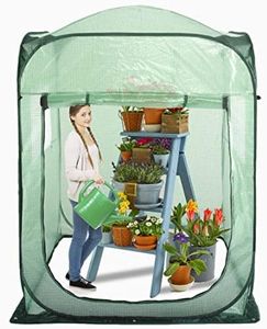 Porayhut Pop Up Greenhouse Tent,Portable X-Large Walk-in Flower House ,Indoor Outdoor Gardening Plant Sunshine Room with PE Mesh Cloth Cover for Protecting Plant from Cold Frost & Birds (3PE-Large)