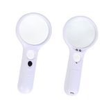 Magnifier with Light 3X 45X Magnifying Glass for Reading Handheld Lightweight Lighted Magnifiers for Seniors Read, Small Prints, Map, Coins, Jewelry