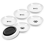 6 Pack Cat Food Bowl Ceramic Cat Bowls for Indoor Cats,Anti Whisker Fatigue Cat Dishes Set,Shallow Wide Kitten Plates for Food and Water,Non-Slip Silicone Bottom