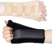 Actesso Wrist Thumb Support - Brace with metal Splint - Ideal for thumb injuries, Scaphoid Fractures and Sprains [Select your size] (Beige, Small Right)