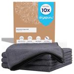 Dryspun Microfiber Cloth Kitchen Towel - 4 pcs - 30x30 cm - 350 GSM, Grey. 10x Absorption,Eco-Friendly, Super Soft with Polyamide | Multipurpose Microfiber Cloth for Kitchen, Home Cleaning and Dusting