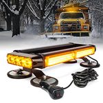 Xprite COB LED Strobe Flashing Light Bar, 21 Flash Modes Double Side Amber Emergency Hazard Warning Beacon Lights with Magnetic for Roof Top Safety Tow Vehicles Trucks Car Trailer Tractor Snowplow