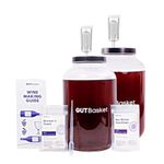 Gutbasket Wine Making Kit - Wine Supplies for 40L Wine, Fermentation Jar 4 L, Wine Yeast, Airlock and No Rinse Sanitiser- Complete DIY Home Brew Kit (2 Jar Set)